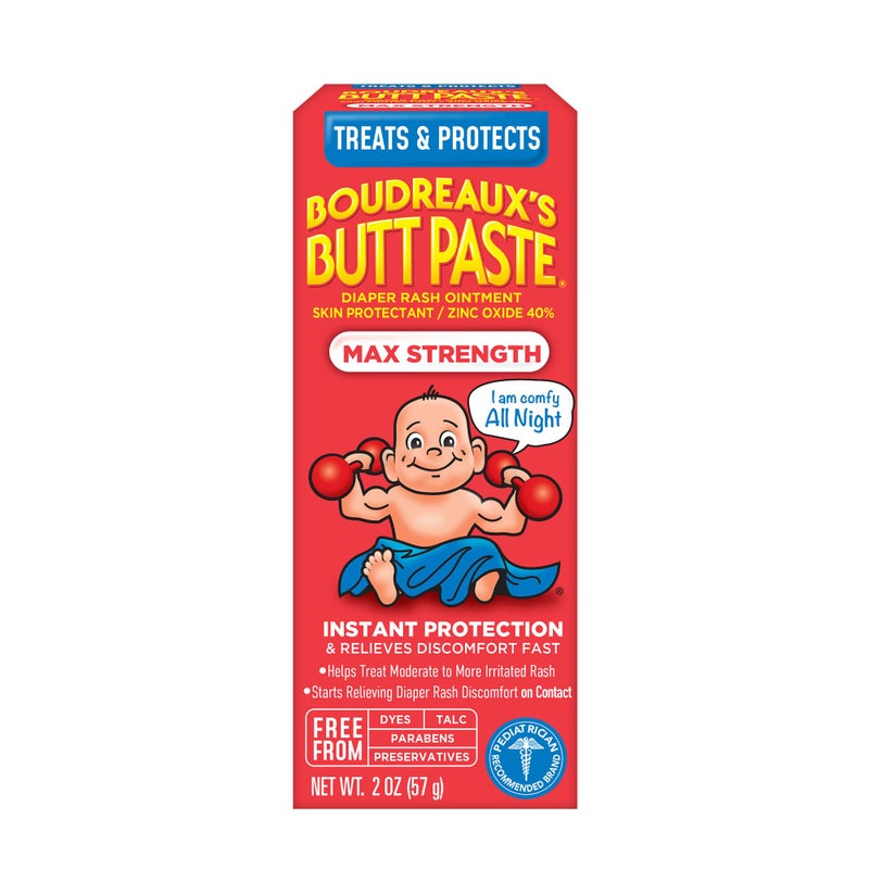Boudreaux's Butt Paste Maximum Strength Diaper Rash Cream, Ointment for Baby, 2 oz Tube - Image 1