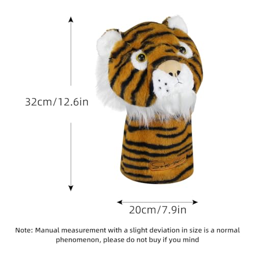 Scott Edward Tiger Golf Club Cover Fit Well for Driver Wood Golf Club, Funny Cute Animal Design Soft Functional Golf Headcover Stylish Protection for Your Clubs for Men and Women - Image 5
