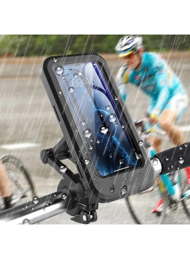 Motorcycle Bike Phone Holder Waterproof with TPU Touch Screen 360 Degree Universal Bicycle Mobile Mount for Phone Less Then 6.5 inch - Image 3