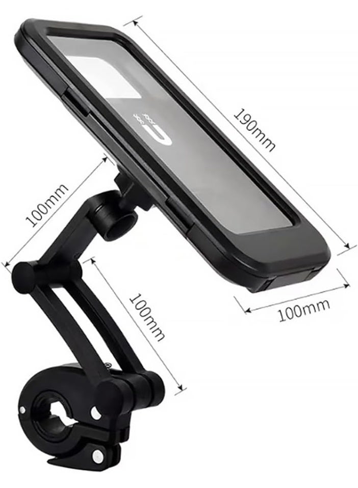 Motorcycle Bike Phone Holder Waterproof with TPU Touch Screen 360 Degree Universal Bicycle Mobile Mount for Phone Less Then 6.5 inch - Image 4