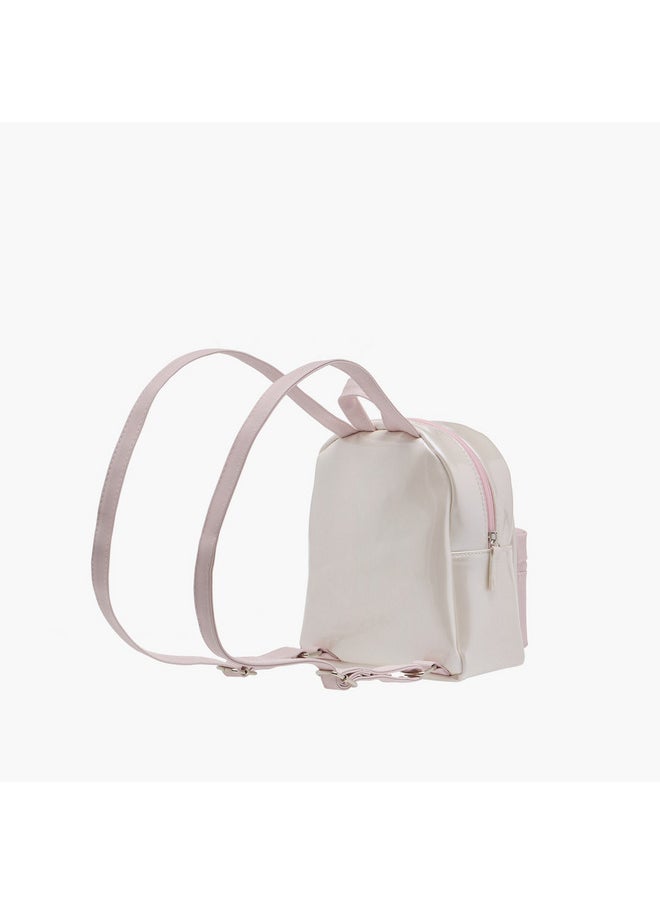 Barbie Girls Embellished Backpack with Adjustable Shoulder Straps and Zip Closure  - Image 3