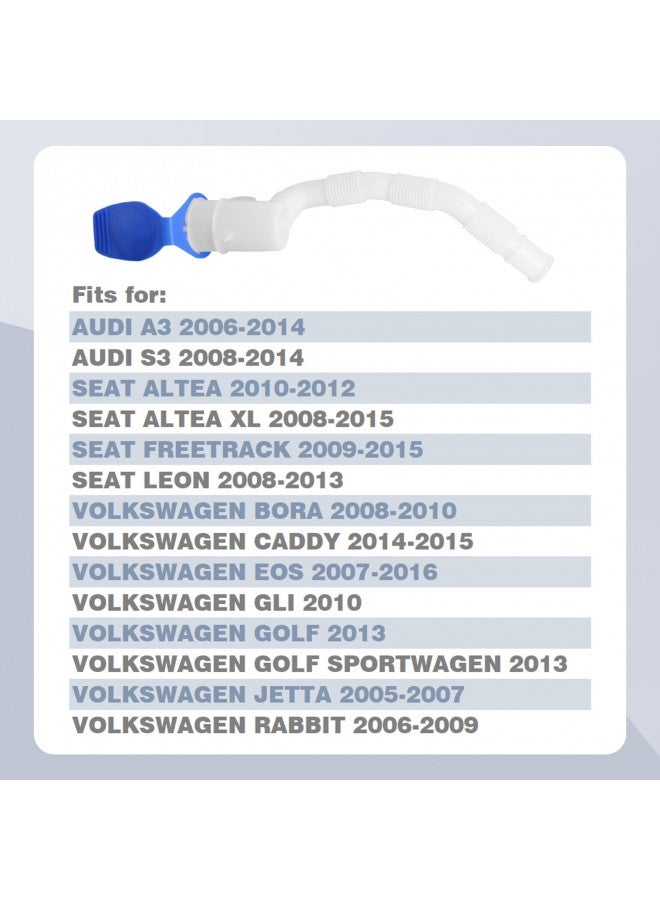 Quealzara Windshield Washer Fluid Reservoir Pipe Cap Compatible with VOLKSWAGEN Eos Golf Bora GLI Jetta Rabbit Audi A3 Replaces 1K0955453, 1K0955453S, 603-647  - Image 2