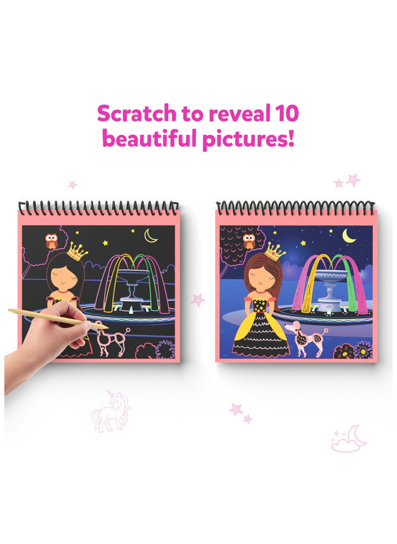 Skillmatics Magical Scratch Art Book for Kids - Unicorns & Princesses, Craft Kits & Supplies, 30+ Scratch Stickers, Travel Toys, DIY Kit, Gifts for Girls & Boys Ages 3, 4, 5, 6, 7, 8  - Image 4
