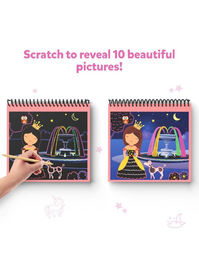 Skillmatics Magical Scratch Art Book for Kids - Unicorns & Princesses, Craft Kits & Supplies, 30+ Scratch Stickers, Travel Toys, DIY Kit, Gifts for Girls & Boys Ages 3, 4, 5, 6, 7, 8 - Image 4