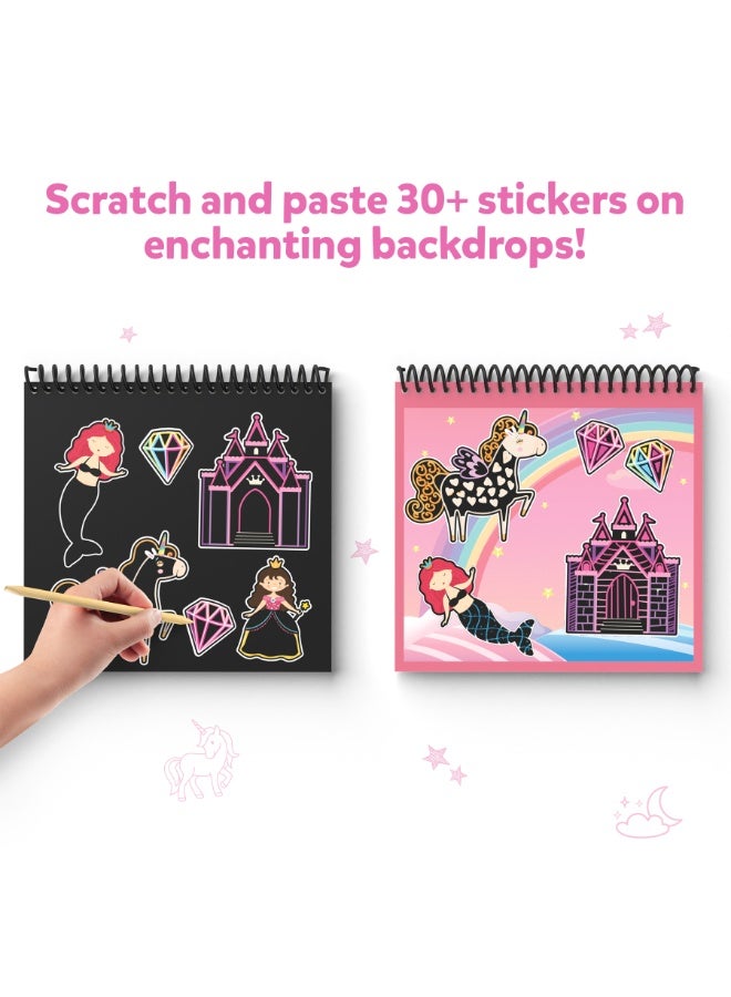 Skillmatics Magical Scratch Art Book for Kids - Unicorns & Princesses, Craft Kits & Supplies, 30+ Scratch Stickers, Travel Toys, DIY Kit, Gifts for Girls & Boys Ages 3, 4, 5, 6, 7, 8 - Image 5