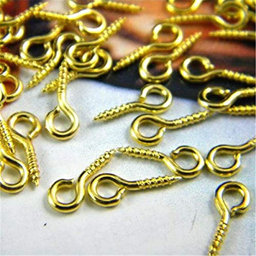 DIY Crafts Screw Eye Pins Hooks Eyelets Screw Threaded for Jewelry Making Findings DIY Crafts, Gold Color (Gold, 80) - Image 2