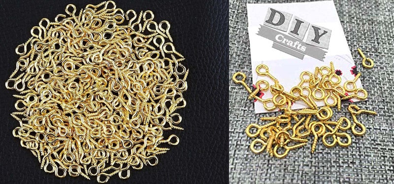 DIY Crafts Screw Eye Pins Hooks Eyelets Screw Threaded for Jewelry Making Findings DIY Crafts, Gold Color (Gold, 80) - Image 4