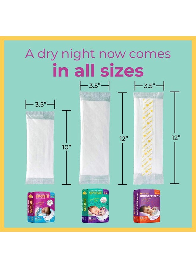 Sposie Booster Pads, Stop Overnight Diaper Leaks, Adhesive-Free for Easy repositioning, Helps Reduce Nighttime Diaper Changes and Diaper Rash, Use with Sizes 4-6, 90 ct.