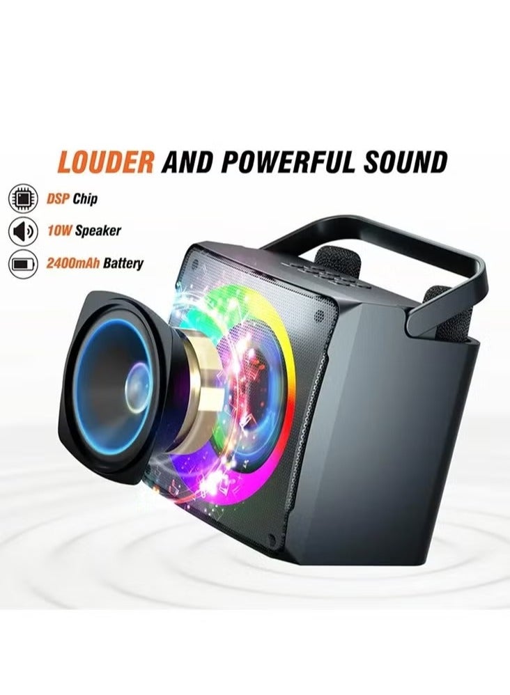 ELTRAZONE SD-508 Home & Outdoor Portable Bluetooth Speaker with Dual Wireless Microphones – Powerful Sound, Waterproof, Long Battery Life, Ideal for Karaoke, Parties, and Events - Image 5