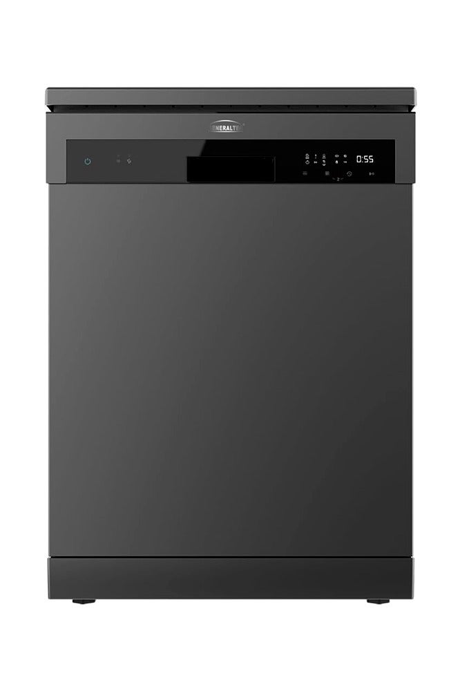 GENERALTEC غسالة صحون جنرالتيك 15 إعدادات قائمة - 8 برامج غسيل، شاشة رقمية وتحكم باللمس - خيار مدمج، أوتوماتيكية بالكامل، ضوضاء منخفضة، تحكم استشعاري - GDW20DLXBK أسود - Image 1