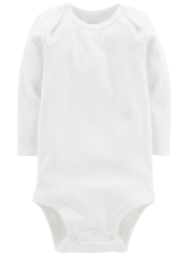 Simple Joys by Carter's Baby 7-Pack Long Sleeve Bodysuit, White, 0-3 Months - Image 3