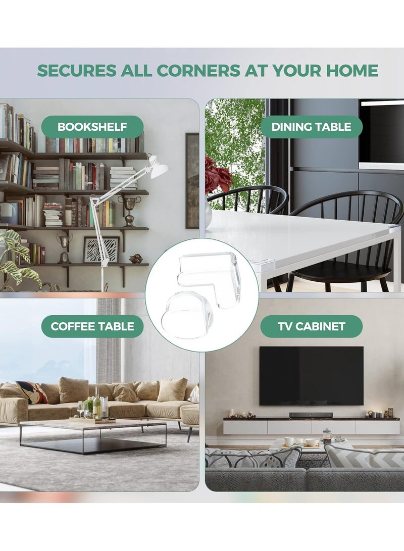 عام حمايات زوايا لنقل الأطفال (عبوة من 12 قطعة)، واقيات حواف سميكة للأثاث لحماية الأطفال، مع لصق قوي، واقيات زوايا وحواف شفافة - 6 يمين و 6 يسار. - Image 4