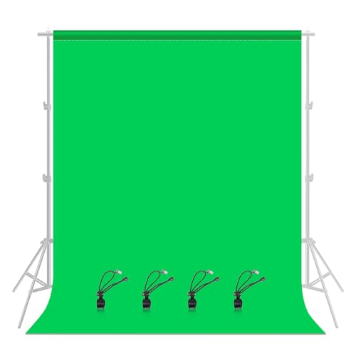PULUZ Green Screen Backdrop with 4 Fixing Clip, 6.6 x 6.6 Ft Photography Chroma Key Greenscreen Background for Streaming Zoom, Live Streaming, Photo Video Studio - Image 1