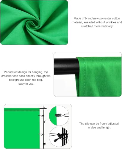 PULUZ Green Screen Backdrop with 4 Fixing Clip, 6.6 x 6.6 Ft Photography Chroma Key Greenscreen Background for Streaming Zoom, Live Streaming, Photo Video Studio - Image 4