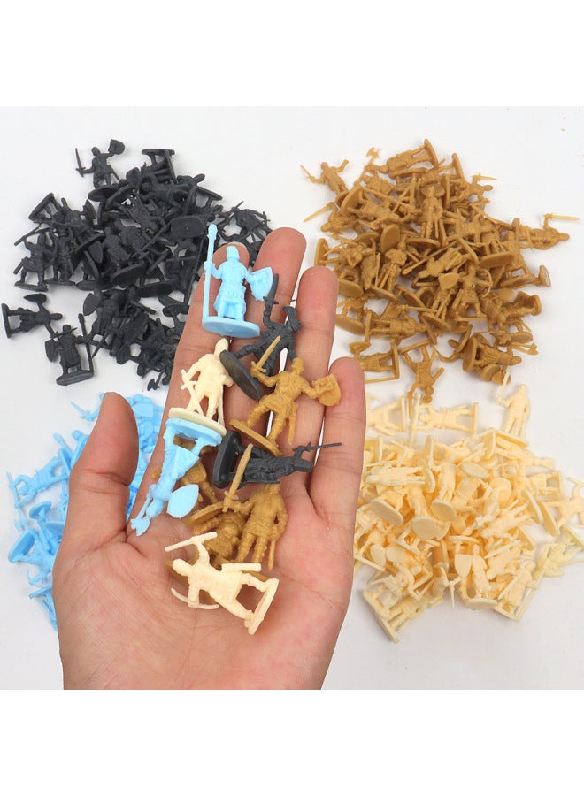 1:72 Little Soldier 100 Plastic Little Soldier Toy Model Four Color Mixed Pack 12 Style Soldier Toy For Children-Color:100 Only Gold - Image 2