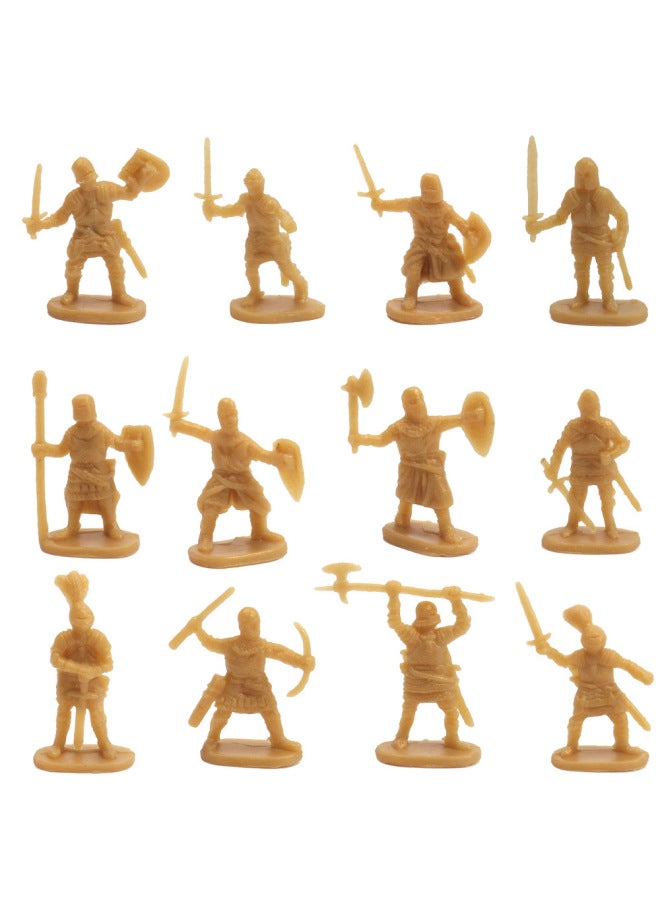 1:72 Little Soldier 100 Plastic Little Soldier Toy Model Four Color Mixed Pack 12 Style Soldier Toy For Children-Color:100 Only Gold - Image 1