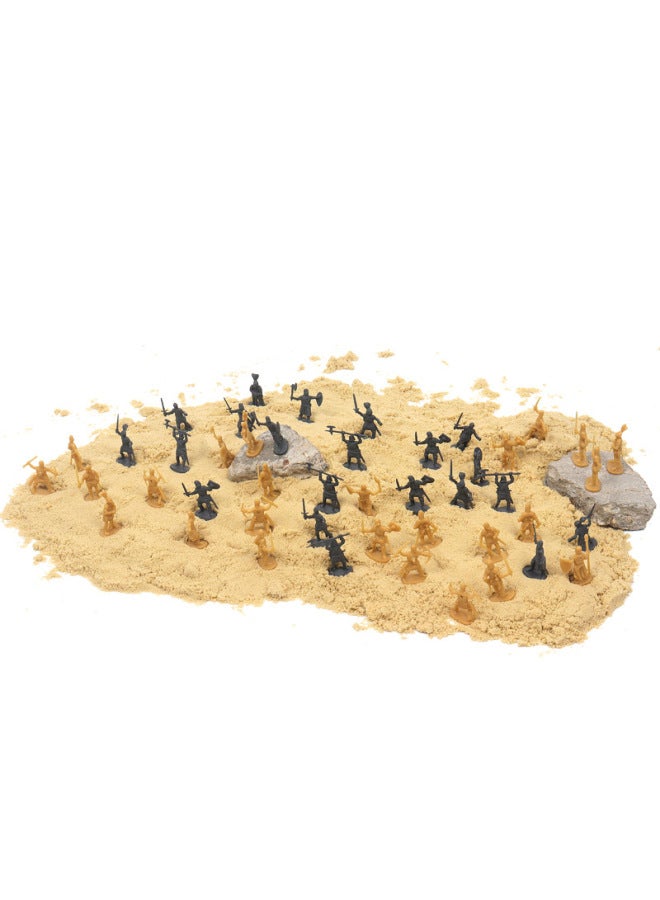 1:72 Little Soldier 100 Plastic Little Soldier Toy Model Four Color Mixed Pack 12 Style Soldier Toy For Children-Color:100 Only Gold - Image 3