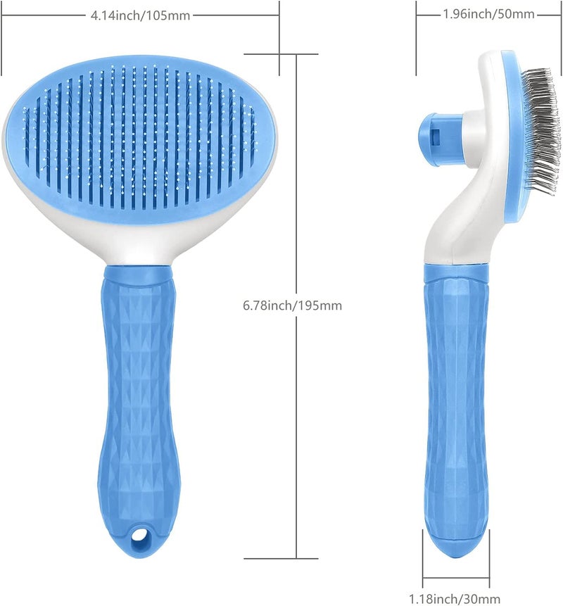 Styllent 4‑in‑1 Pet Grooming Set - Self‑Cleaning Slicker Deshedding Brush + Silicone Bath & Massage Tool + Adjustable Rubber Bath Scrubber + Ergonomic Nail Clippers - for Dogs & Cats - Image 2