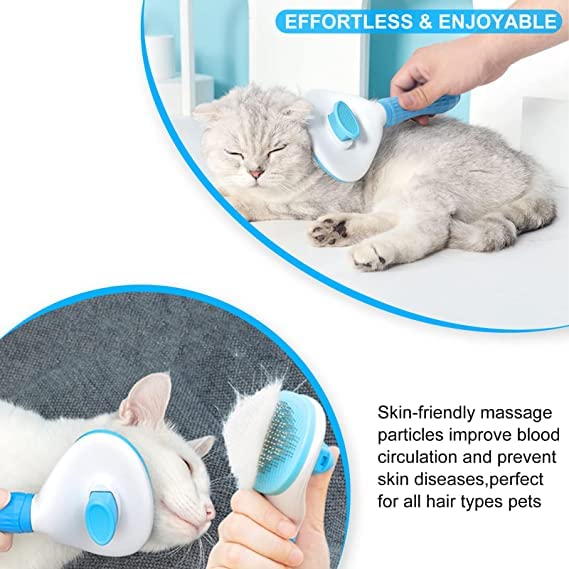 Styllent 4‑in‑1 Pet Grooming Set - Self‑Cleaning Slicker Deshedding Brush + Silicone Bath & Massage Tool + Adjustable Rubber Bath Scrubber + Ergonomic Nail Clippers - for Dogs & Cats - Image 3