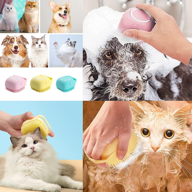 Styllent 4‑in‑1 Pet Grooming Set - Self‑Cleaning Slicker Deshedding Brush + Silicone Bath & Massage Tool + Adjustable Rubber Bath Scrubber + Ergonomic Nail Clippers - for Dogs & Cats - Image 5
