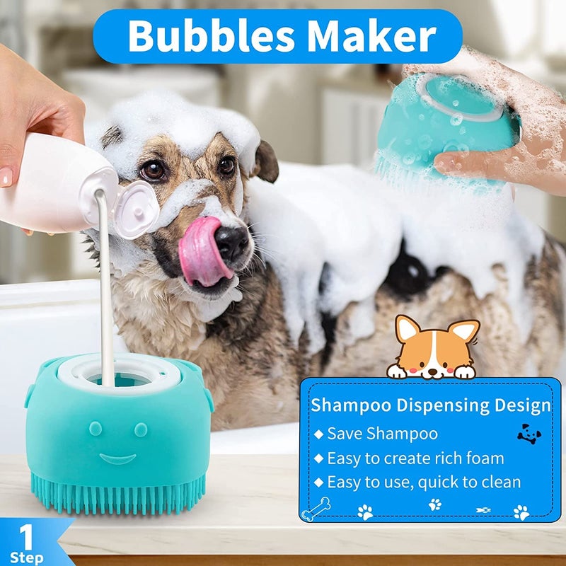 Styllent 4‑in‑1 Pet Grooming Set - Self‑Cleaning Slicker Deshedding Brush + Silicone Bath & Massage Tool + Adjustable Rubber Bath Scrubber + Ergonomic Nail Clippers - for Dogs & Cats - Image 4