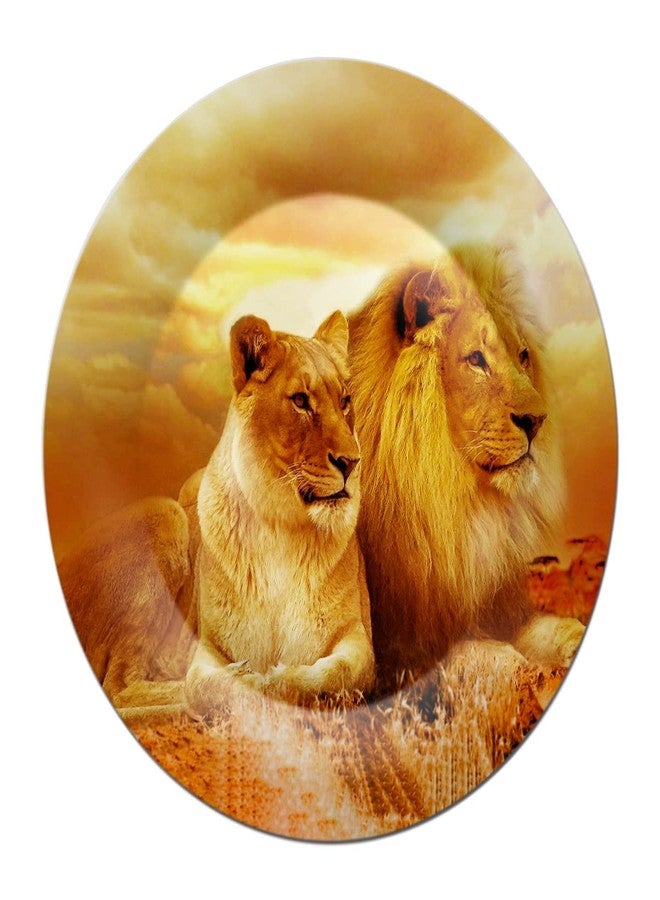 JIKRAA® Rare Handcrafted Lion Ceramic Designer Plate/Platter With Stand, Decorative Plates for Living Room I 8 Inch - Image 2