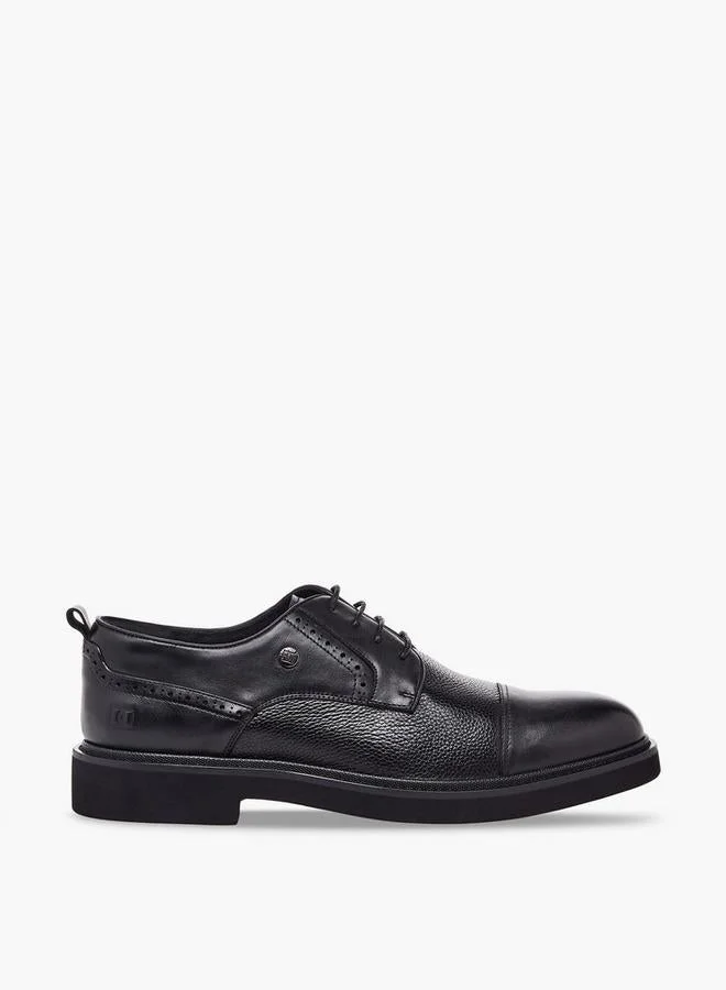 دوتشيني Men Leather Lace-Up Derby Shoes