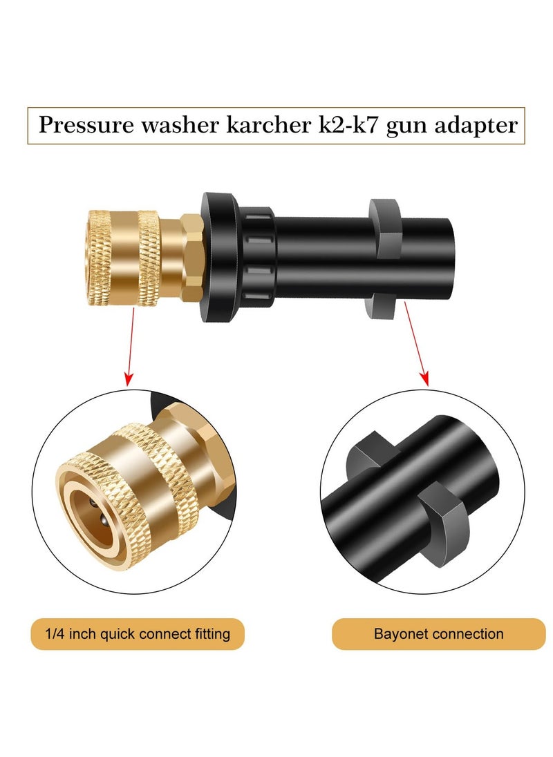 Excefore - Pressure Washer Gun Adapter, 1/4 Inch Quick Connection Nozzle Adapter, Snow Foam Lance Adapter, Compatible with Karcher K Series, K2, K3, K4, K5, K6, K7 High Pressure Washer - Image 1
