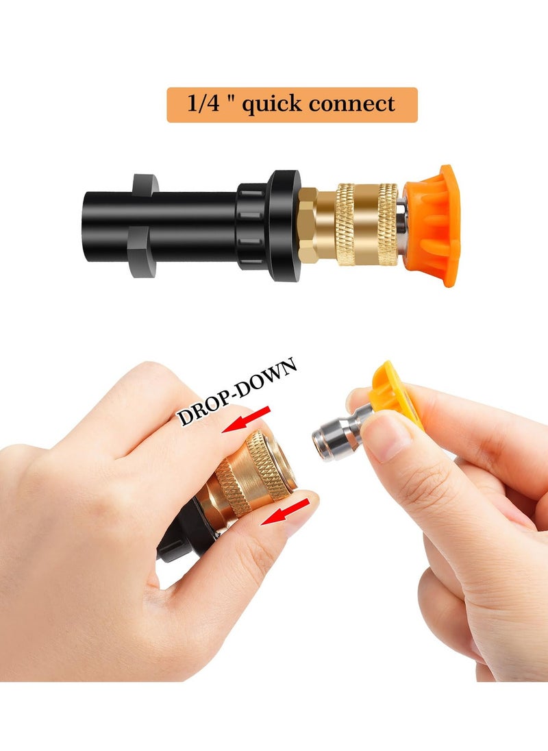 Excefore - Pressure Washer Gun Adapter, 1/4 Inch Quick Connection Nozzle Adapter, Snow Foam Lance Adapter, Compatible with Karcher K Series, K2, K3, K4, K5, K6, K7 High Pressure Washer - Image 1