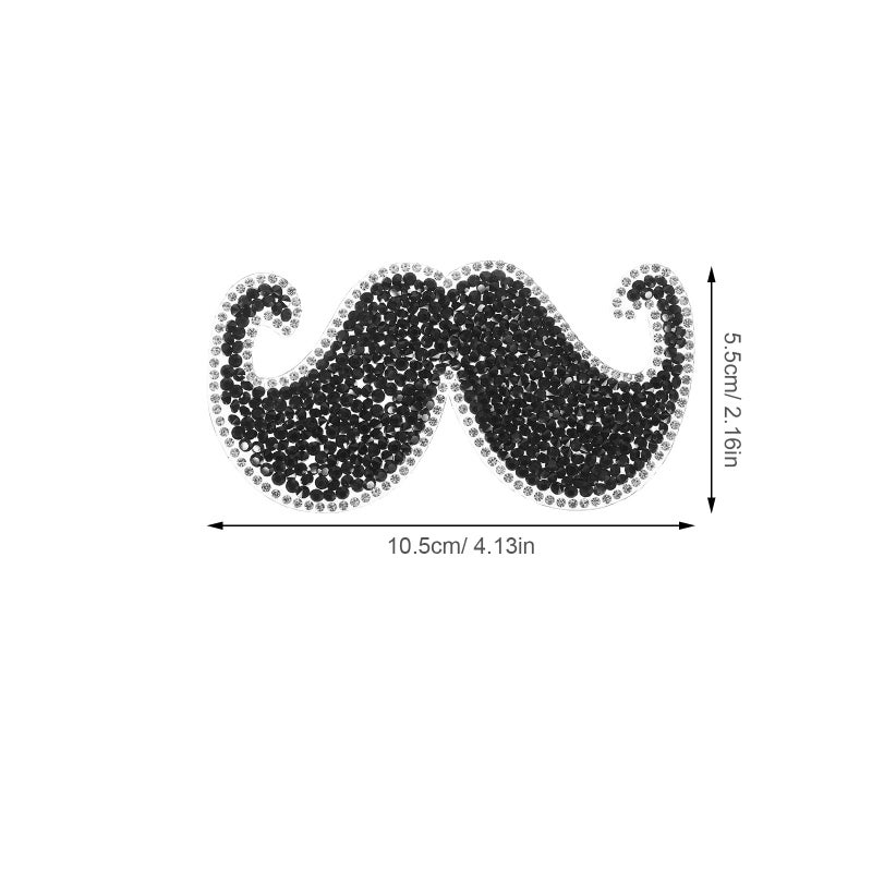 2pcs Mustache Iron On Patches For Clothing Repair DIY Jackets Hats Bags - Image 3