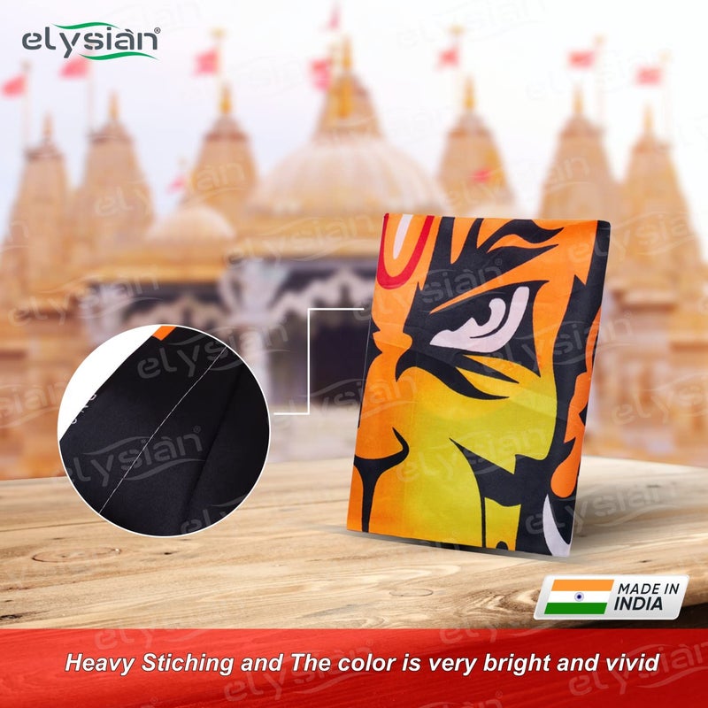 Elysian Hanumanji Printed Flag Jai Shree Ram Printed Size 76 cm x 114 cm / 30 x 45 Inch 5Pcs Flag Pataka Dhwaj Dhwaja Jhanda Big Size Indoor and Outdoor - Image 2