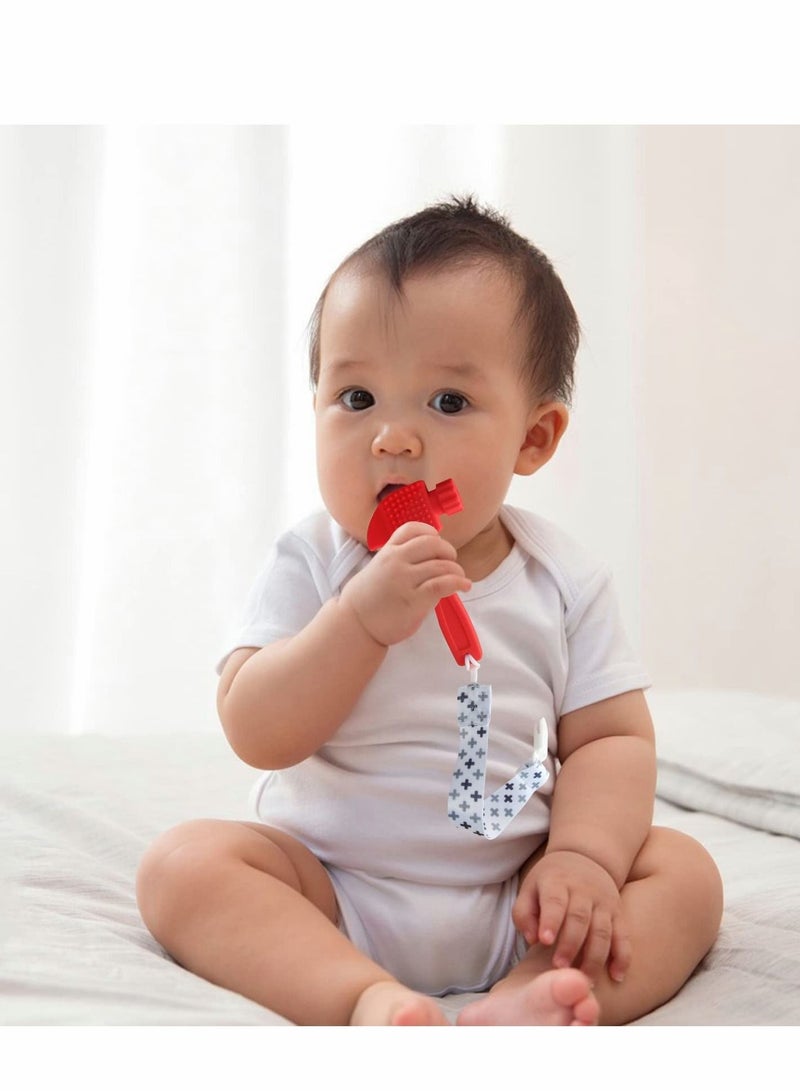 Silicone Teething Toys,2 Pack Soft Wrench Hammer Funny Toddlers Infant Baby Teethers Spanner Shape BPA Free Oral Motor Stimulation Relief Soothe Babies Gums Set - Image 4