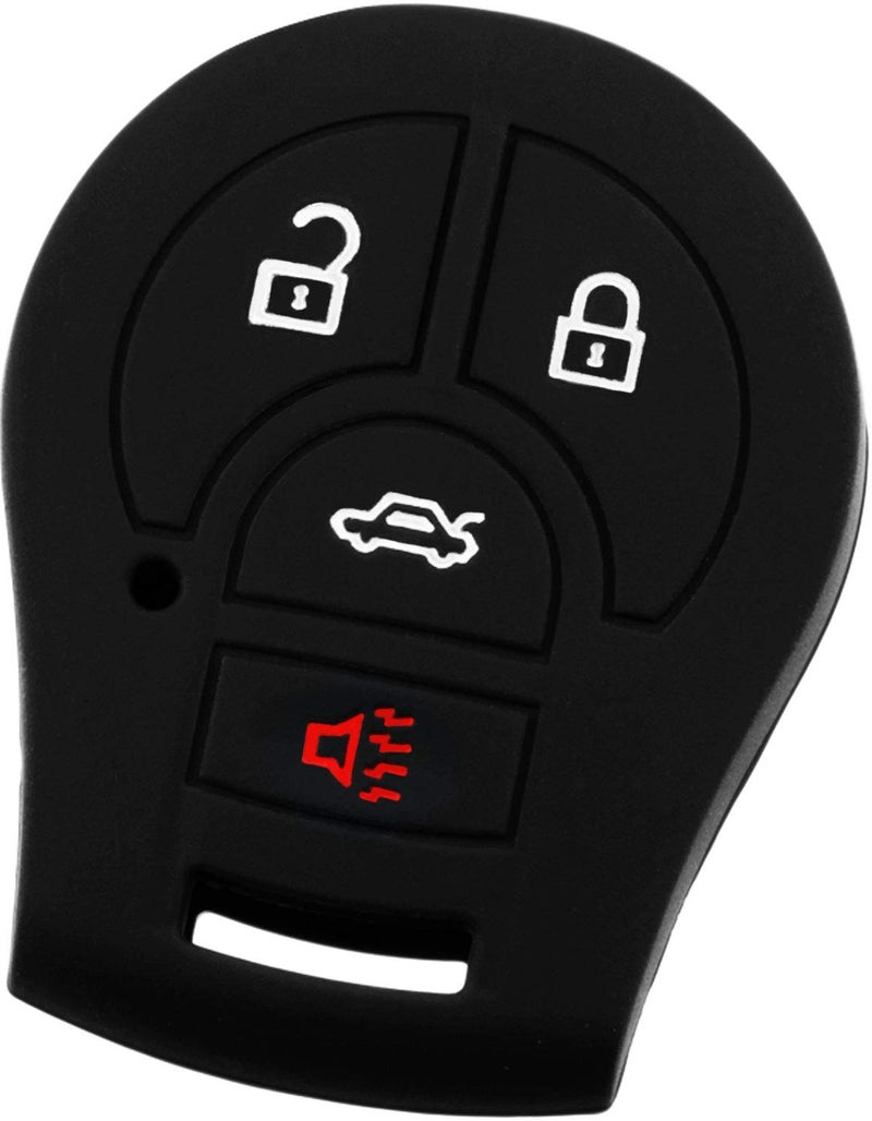 KeylessOption KeyGuardz Keyless Entry Remote Car Key Fob Outer Shell Cover Soft Rubber Protective Case For Nissan Versa Cube CWTWB1U751