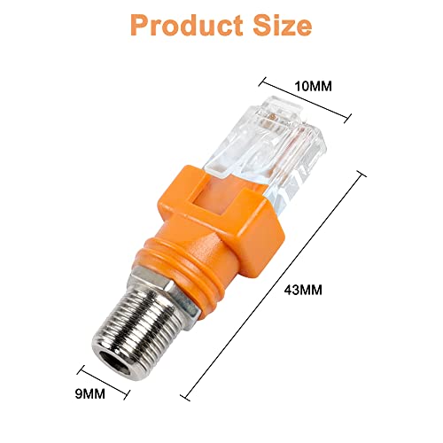 MEIRIYFA RF to RJ45 Converter, Coaxial to Ethernet Adapter F Female to RJ45 Male Barrel Coax Couplers Straight Connector for Line Tester (4PCS) - Image 3