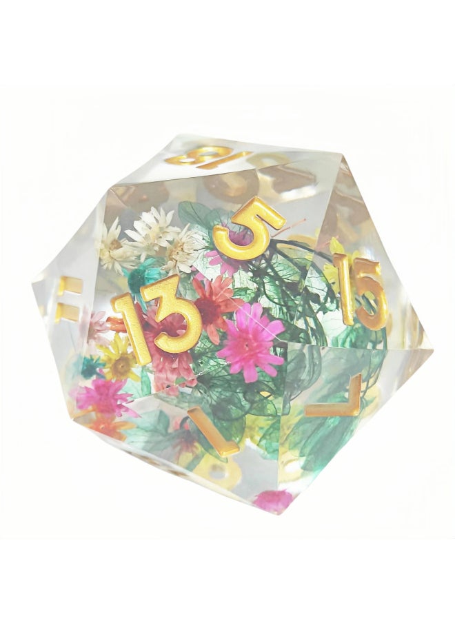 33mm -- 55mm Dice DND Table Tour Dungeons And Dragons COC Running Group TRPG Surudeo D20 Dice-Specifications:55mmD20 Green Floating Silk Silver Font