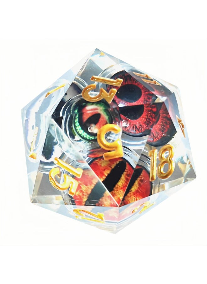 33mm -- 55mm Dice DND Table Tour Dungeons And Dragons COC Running Group TRPG Surudeo D20 Dice-Specifications:55mmD20 Green Floating Silk Silver Font
