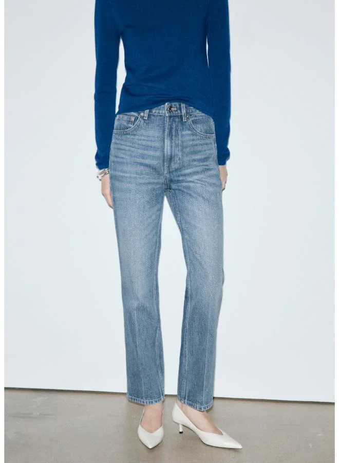 Mango High Waist Straight Jeans