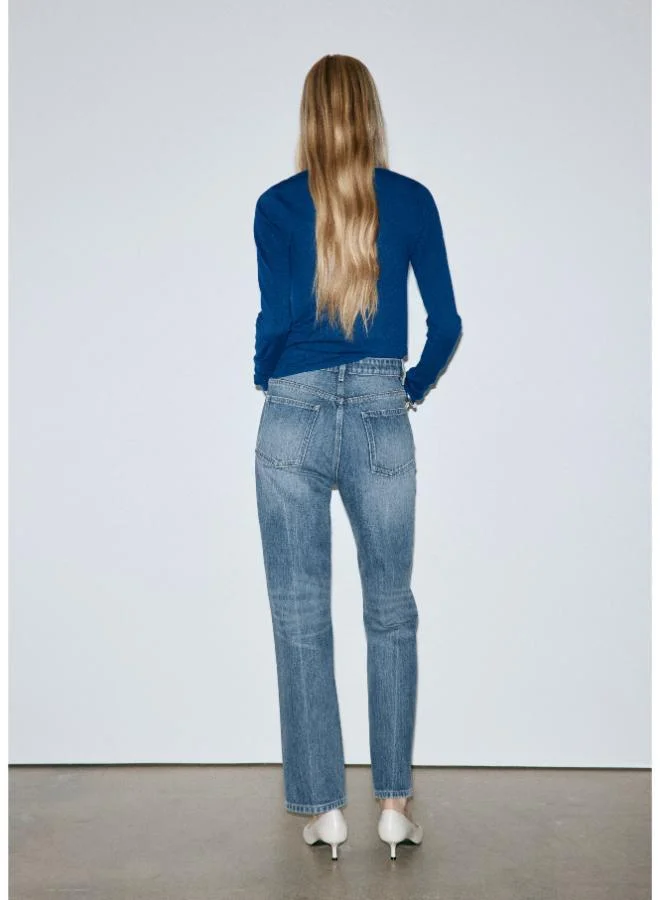 Mango High Waist Straight Jeans
