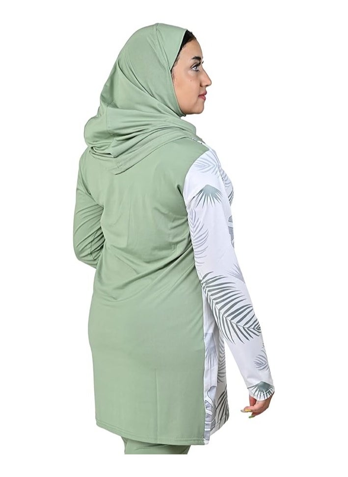 Burkini Swimsuits for Women. Modest Muslim Swimsuit Islamic. Long Sleeve Burkini with Full Cover Hijab and long Pants. Bathing Suit with Tropical leaves print. - pzsku/Z67926C39F5608387E00DZ/45/_/1709407114/10e6799a-88e1-43c3-bcc2-2c4c3fa07608