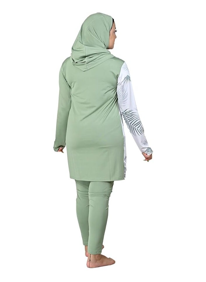 Burkini Swimsuits for Women. Modest Muslim Swimsuit Islamic. Long Sleeve Burkini with Full Cover Hijab and long Pants. Bathing Suit with Tropical leaves print. - pzsku/Z67926C39F5608387E00DZ/45/_/1709407114/eecaedf6-f043-4643-8fb4-a933b987adec