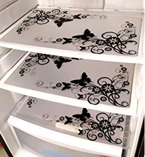 Home Creations Fridge Drawer Mats/Fridge Mats Pack of 3 Pcs (Black & White) Design Will be According to Availability - Image 2