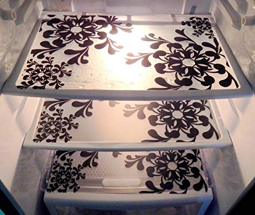 Home Creations Fridge Drawer Mats/Fridge Mats Pack of 3 Pcs (Black & White) Design Will be According to Availability - Image 3