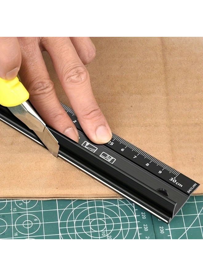 Multifunctional Aluminum Straight Ruler Set 11 81 Inch With Cutting Protection And Non Slip Pad - Image 2