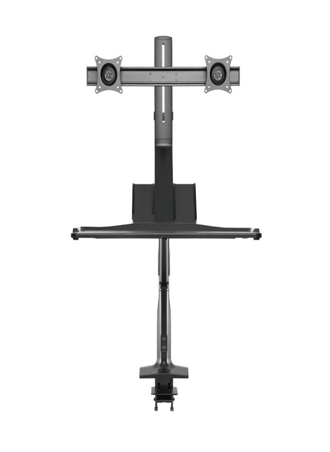 Skill Tech SHS21 C02 Gas Spring Floating Sit-Stand Converter Ergonomic Mount for 17"-27" Screens, VESA 100x100, 6kg Load Capacity – Black  - Image 2