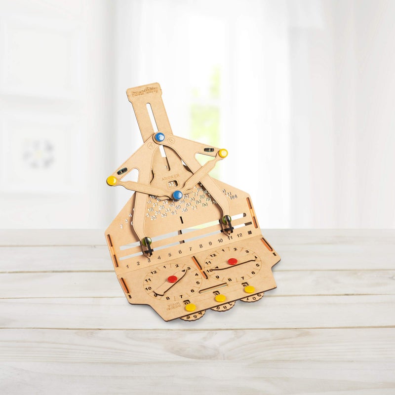 Smartivity Multiplication Machine 3D Wooden Model Engineering Educational Toy for Kids Ages 6 and Up, includes Rubber Bands, Engineered Wood Components, Instruction Manual, Learner's Log - Image 2