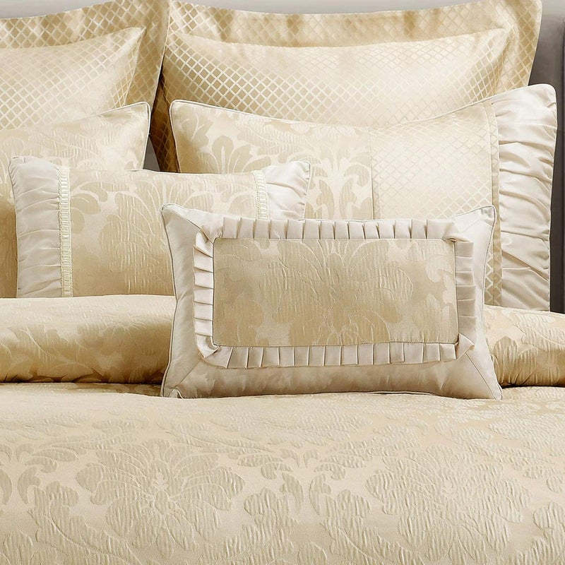 sheetsnthings Wholesale Beddings 7pc Duvet Cover Set (Sara Jacquard Cotton Blend) King-California King, Multi-Tone of Beige - Image 2