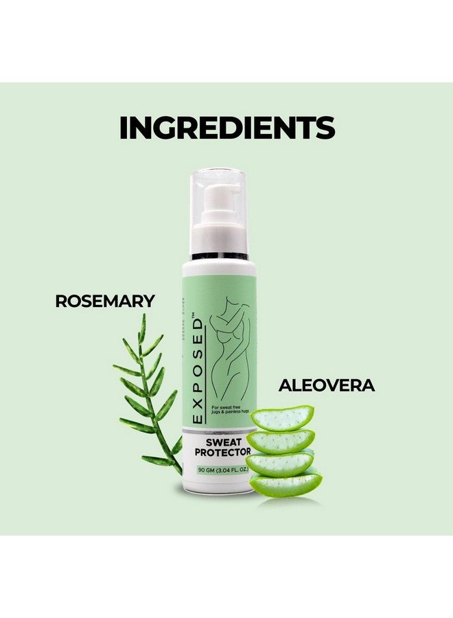 Exposed Sweat Protector Cream, 90Gm (Pack Of 1) | Anti Chafing Cream | Underarms, Inner Thighs, Under Breasts | Soothes Rashes & Calms Irritation | Sunflower Oil, Aloe Vera, Rosemary - Image 5