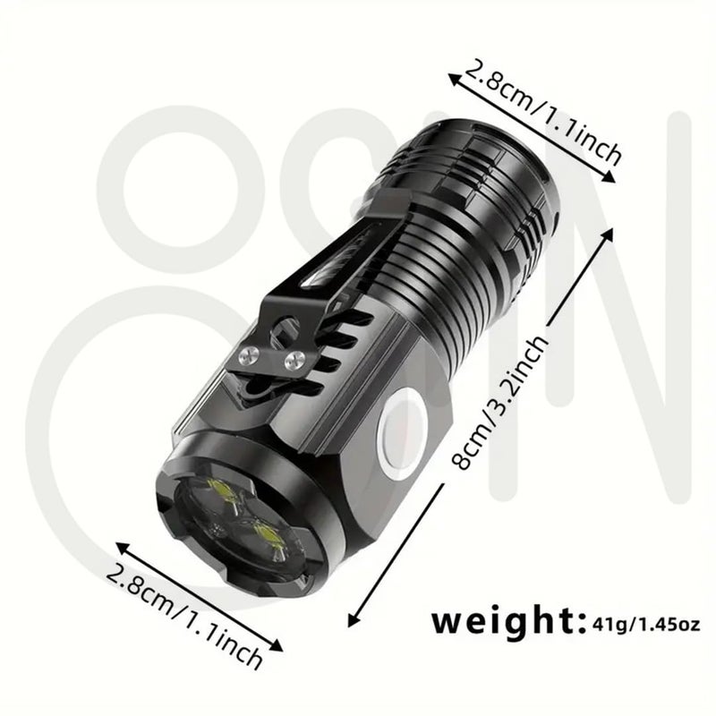 Ostin ThreeEye Mini Torch LightThreeEye Mini Torch Super Power Torch Light ThreeMode Light Design for Versatile Light Portable Mini LED Torch Light Black - Image 3