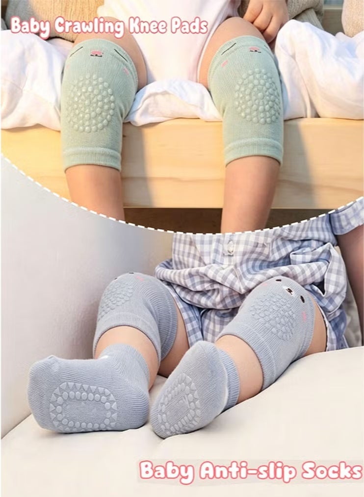 Arabest 6 Pairs Baby Knee Pads for Crawling and Non Slip Socks Set, Breathable Summer Baby Knee Protectors with Anti-Slip Design, High Elastic Soft Walking Safety Leg Warmers for Infant Toddler Boys Girls 6-24 Months - Image 4