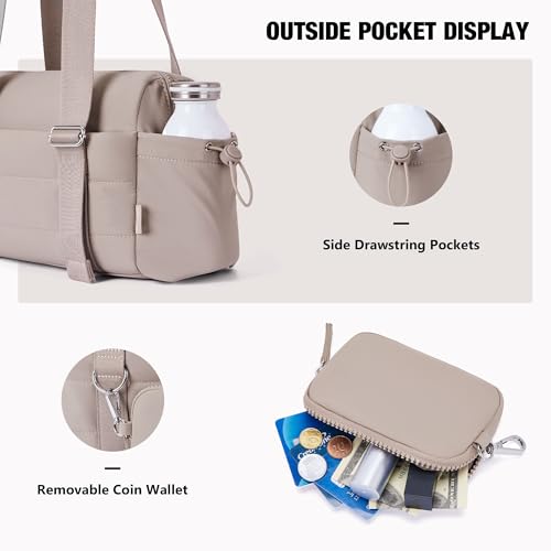 ROULENS Small Gym Bag for Women 2 Set Mini Gym Duffle Bag with Wet Compartment and Coin Wallet, Gym Tote Bag for Workout/Sport/Travel - Image 4